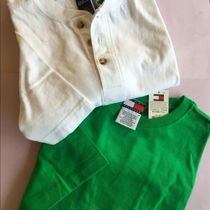 2 men’s T-SHIRTS Puritan & HILFIGER (L)  NWT